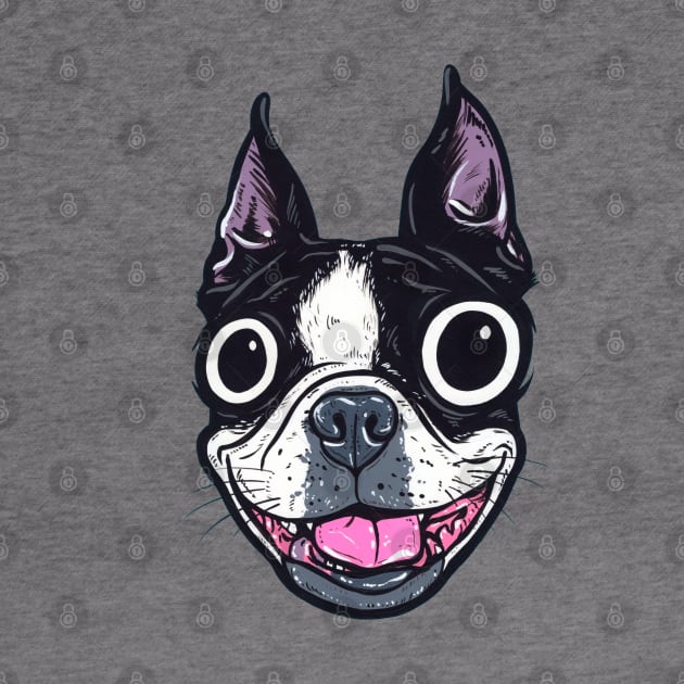 Boston Terrier Face by turddemon